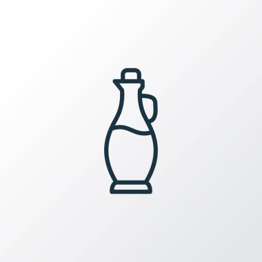Zeytinyağı cam simgesi satır sembolü. Premium kalite izole sürahi öğe trendy tarzı.