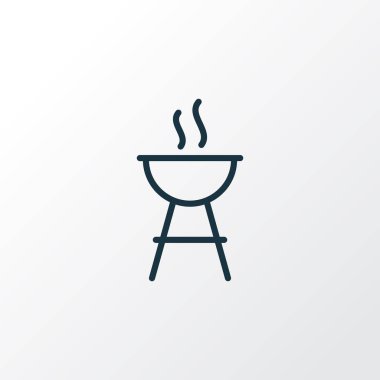 Barbekü simgesi satır sembolü. Premium kalite izole Barbekü öğe trendy tarzı.