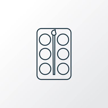 Paleti simgesi çizgi simgesiyle fırça. Premium kalite izole sanatçı öğe trendy tarzı.