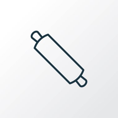 Oklava simgesi satır sembolü. Premium kalite izole hamur öğe trendy tarzı.