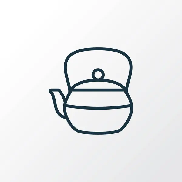 Teapot icon line symbol. Premium quality isolated kettle element in trendy style. — Stock Vector