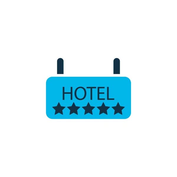 Hotel ikon színes szimbólum. Prémium minőségű elszigetelt jelzőtábla elem trendi stílusban. — Stock Vector