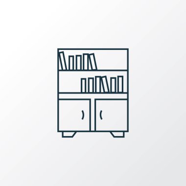 Kitap raflarında simgesi satır sembolü. Premium kalite izole Kitaplık öğesi trendy tarzı.