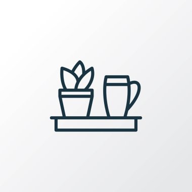 Mutfak bitki simgesi satır sembolü. Premium kalite izole saksı öğe trendy tarzı.