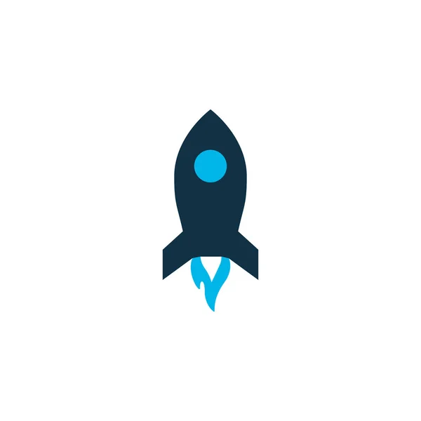 Rocket Symbol farbiges Symbol. Hochwertiges isoliertes Shuttle-Element im trendigen Stil. — Stockfoto