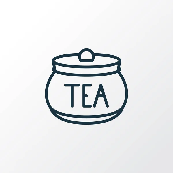 Contentor de chá ícone símbolo de linha. Elemento jar isolado de qualidade premium em estilo moderno . — Fotografia de Stock