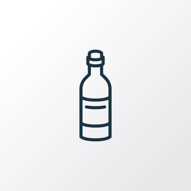 Şarap şişesi simgesi satır sembolü. Premium kalite izole alkol öğe trendy tarzı.