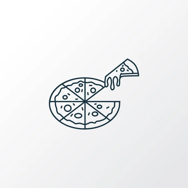 Símbolo de línea de icono de pizza. Elemento pepperoni aislado de primera calidad en estilo moderno . — Vector de stock