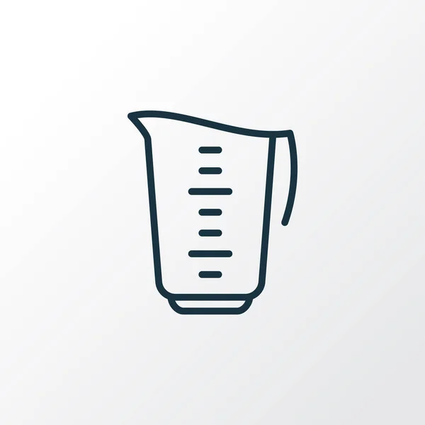 Het meten van cup pictogram lijn symbool. Premium kwaliteit geïsoleerd keuken kruik element in trendy stijl. — Stockvector