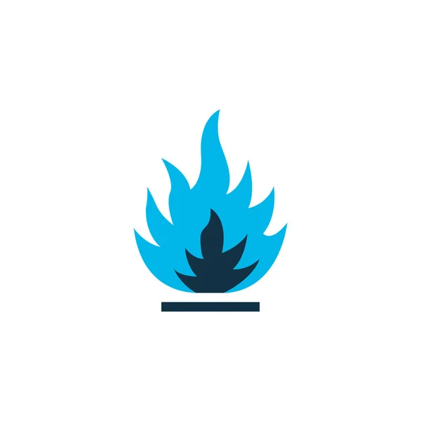 可燃性アイコンの色の象徴。トレンディなスタイルのプレミアム品質の分離の火の要素. — ストックベクタ