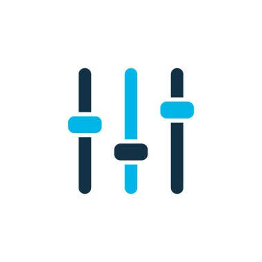 Ayarı simgesi renkli sembol. Premium kalite izole ekolayzer öğe trendy tarzı.