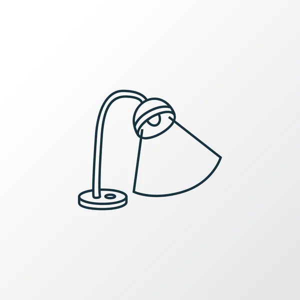 Lampe de bureau icône ligne symbole. Élément lumineux de table isolé de qualité Premium dans un style tendance . — Image vectorielle