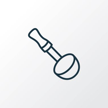 Çorba kepçe simgesi satır sembolü. Premium kalite izole mutfak kaşık öğe trendy tarzı.