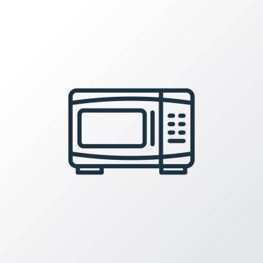 Mikrodalga ikon çizgisi sembolü. Kaliteli kalite izole edilmiş elektrikli fırın elementi modada.