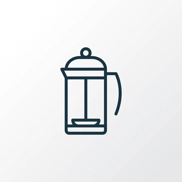 French press icon line symbol. Premium quality isolated teatime element in trendy style. — Stock Vector