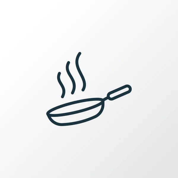 Hot pan pictogram lijn symbool. Premium kwaliteit geïsoleerd kookelement in trendy stijl. — Stockvector