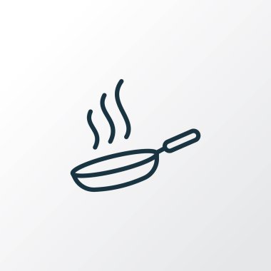 Sıcak pan simgesi sembolü. Kaliteli kalite izole pişirme ögesi modada.