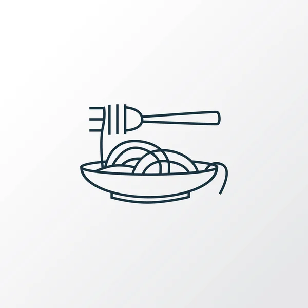 Pasta símbolo de línea de icono. Elemento espagueti aislado de primera calidad en estilo moderno . — Vector de stock