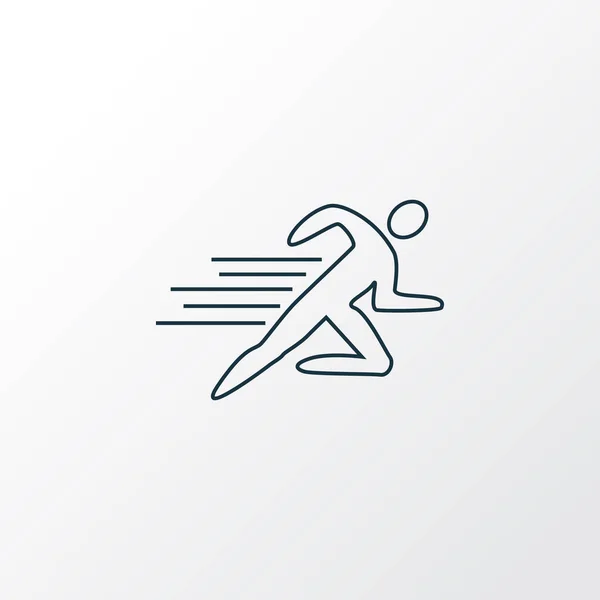 Icono deportivo símbolo de línea. Elemento de jogging aislado de primera calidad en estilo moderno . — Vector de stock