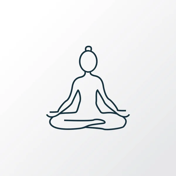 Yoga simgesi çizgi sembolü. Moda tarzında birinci kalite izole meditasyon ögesi.