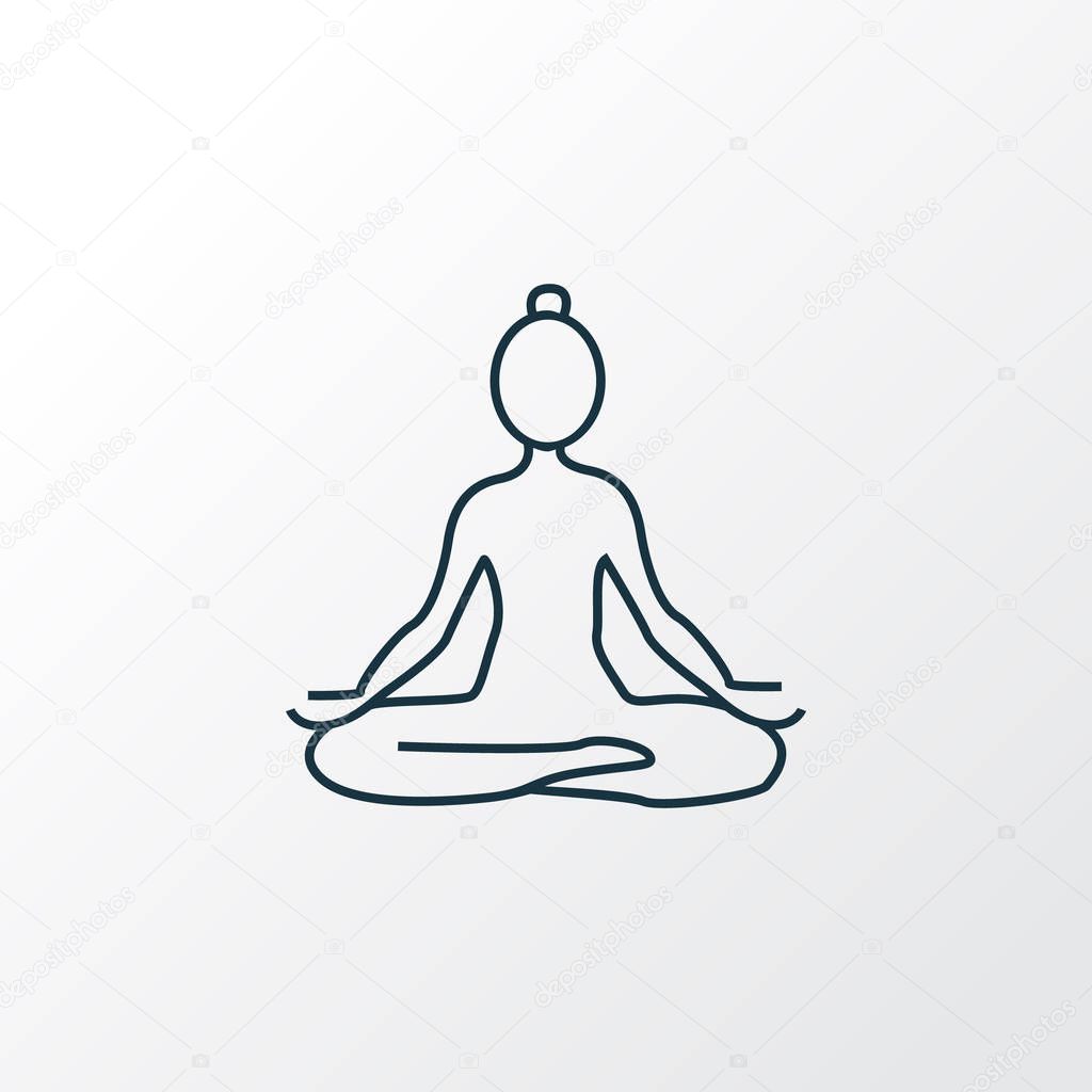 Yoga icon line symbol. Premium quality isolated meditation element in trendy style.
