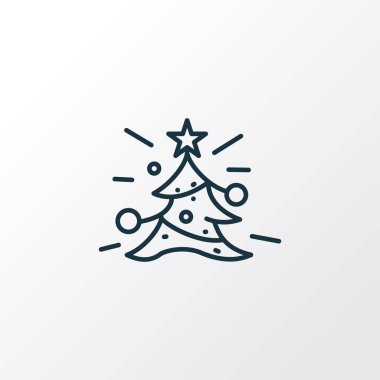 Noel ağacı simgesini satır sembolü. Premium kalite izole köknar ağacı öğesi trendy tarzı.