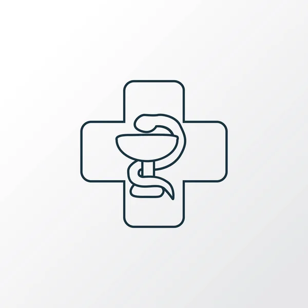 Medycyna ikonę symbolu liniowego. Elementu na białym tle apteka jakości premium w modnym stylu. — Wektor stockowy