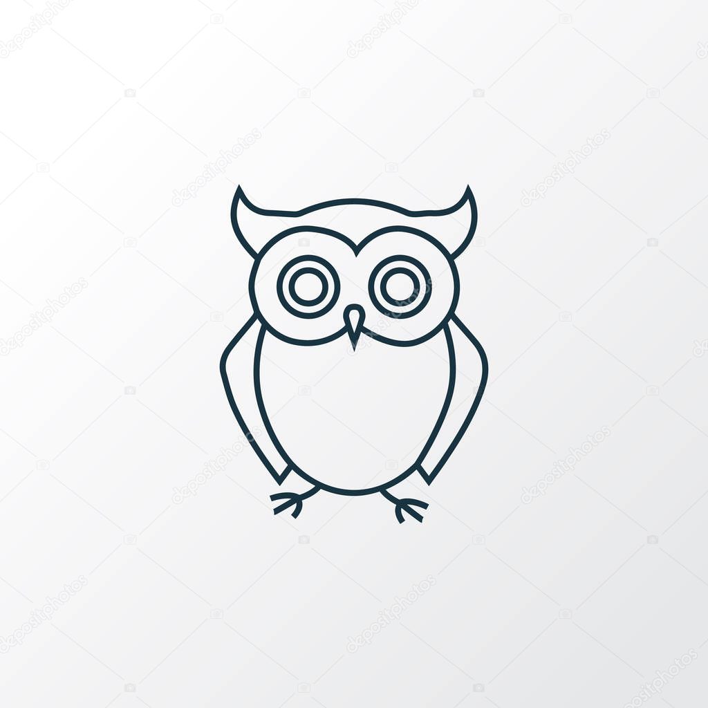 Owl icon line symbol. Premium quality isolated wisdom element in trendy style.