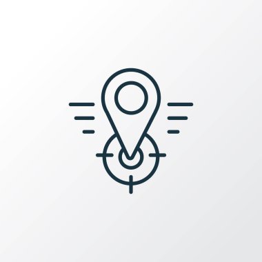Coğrafi hedefleme simgesi satır sembolü. Premium kalite izole location öğe trendy tarzı.