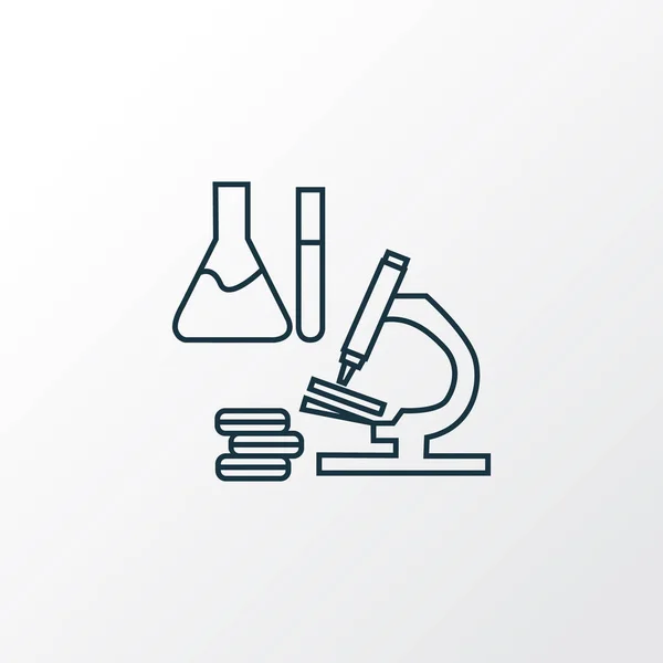 Símbolo de linha de ícone de pesquisa científica. Elemento de laboratório isolado de qualidade premium em estilo moderno . —  Vetores de Stock