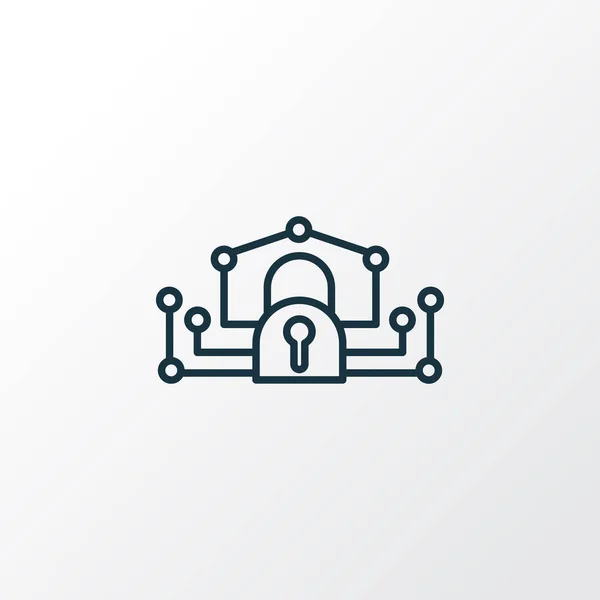 Simbolo della linea icona della rete privata. Elemento di sicurezza informatica isolato di qualità premium in stile trendy . — Vettoriale Stock