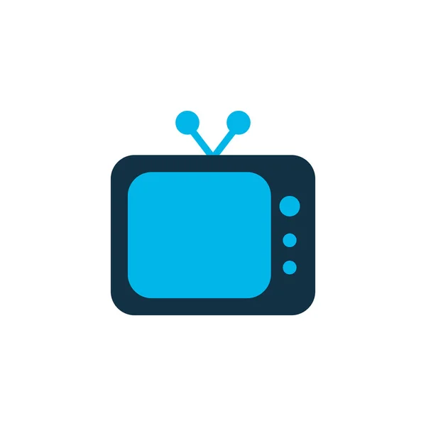 Televizyon simgesi renkli sembol. Moda tarzında birinci sınıf kalitede izole edilmiş televizyon ögesi. — Stok Vektör