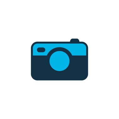 Kamera simgesi renkli sembol. Premium kalite izole fotoğraf öğesi trendy tarzı.