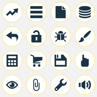 User icons set with unlock, file, sound and other folder  elements. Isolated vector illustration user icons. clipart