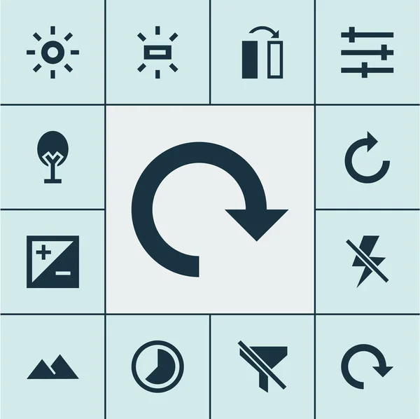 Image icons set with tune, filtration, exposure and other refresh elements. Isolated  illustration image icons.