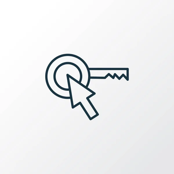 Mot-clé cible icône ligne symbole. Élément de choix isolé de qualité supérieure dans un style tendance . — Image vectorielle