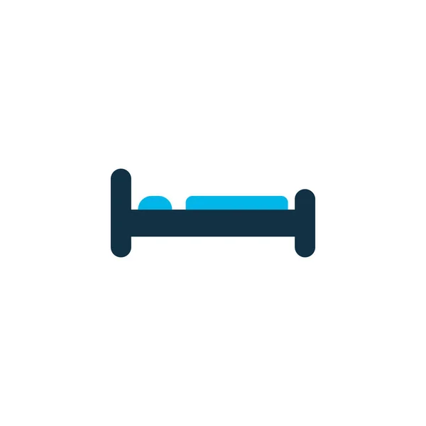 Icona del letto simbolo colorato. Elemento camera da letto isolato di qualità premium in stile trendy . — Vettoriale Stock