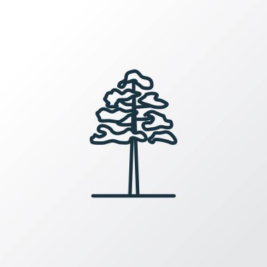 Çam simgesi satır sembolü. Premium kalite izole meşe öğesinde trendy tarzı.