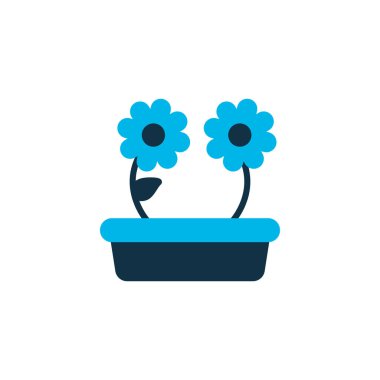 Houseplant simgesi renkli sembol. Premium kalite izole çiçek pot öğe trendy tarzı.