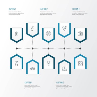 Diş simgeler çizgi stili öğeleri yok tatlı, tıp, dişçi günü ve diğer dizüstü bilgisayar ile ayarlayın. İzole illüstrasyon diş simgeler.