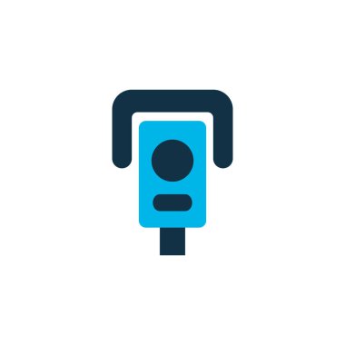 Video kontrol simgesi renkli sembol. Moda tarzında birinci sınıf kalite izole izleme ögesi.