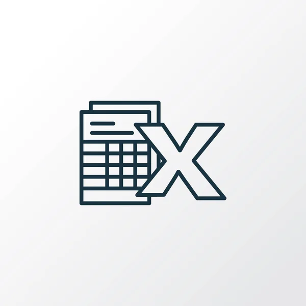 Символ рядка піктограми електронних таблиць. Преміум якості ізольований елемент документа xls в модному стилі . — стоковий вектор