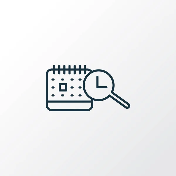 Search time schedule icon line symbol. Premium quality isolated timetable element in trendy style.