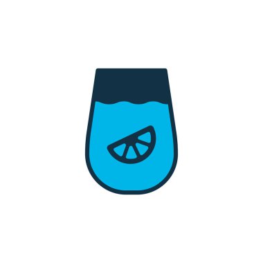 Meyve suyu renkli sembol. Kaliteli kalite limonata ögesi modada izole edildi.