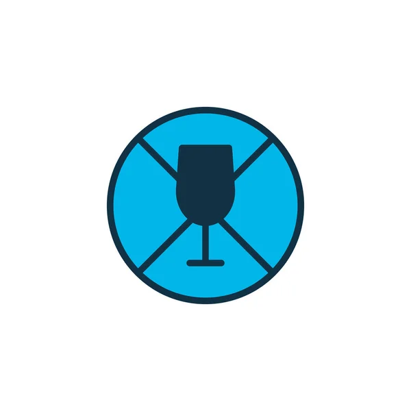 Ingen dryckesikonfärgad symbol. Premium kvalitet isolerat vin förbjudet inslag i trendig stil. — Stock vektor