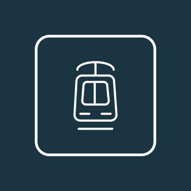 Tramvay simgesi satır sembolü. Premium kalite izole tramvay öğe trendy tarzı.