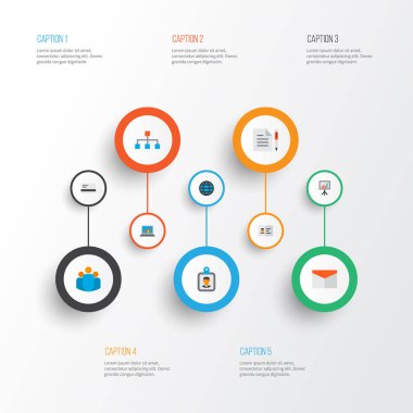 İş ikonları/simgeleri stil dünya, yapısı, anlaşma ve diğer tanımlama öğeleri kümesi düz. İzole illüstrasyon iş ikonları/simgeleri.