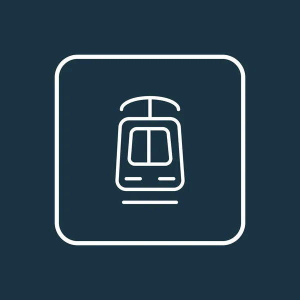 路面電車アイコン ライン シンボル。トレンディなスタイルのプレミアム品質分離ストリートカー要素. — ストック写真