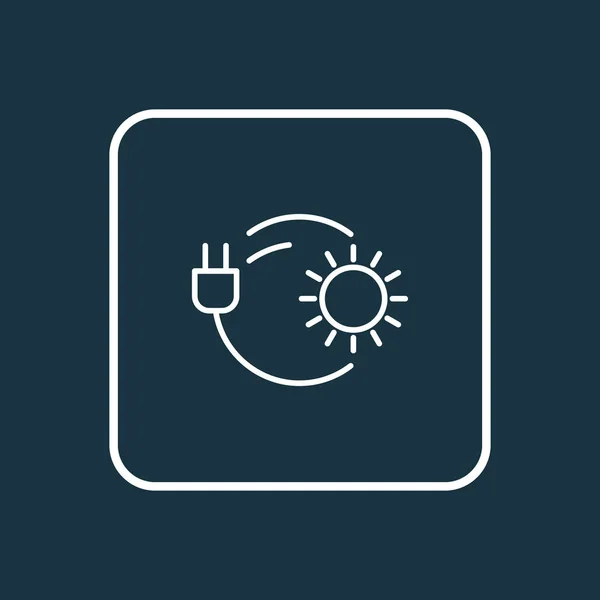 Napenergia ikon vonal szimbólum. Prémium minőségű elszigetelt nap plug elem divatos stílusban. — Stock Vector