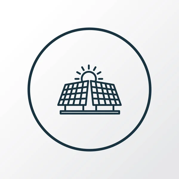 Símbolo de linha de ícone de energia alternativa. Elemento de painel solar isolado de qualidade premium em estilo moderno . — Vetor de Stock